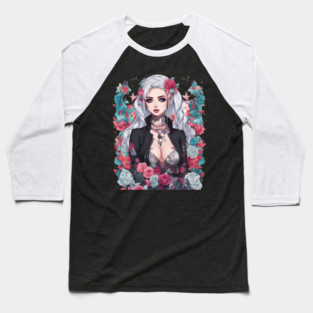 Darkness Within Life Emo Goth Anime Girl Baseball T-Shirt