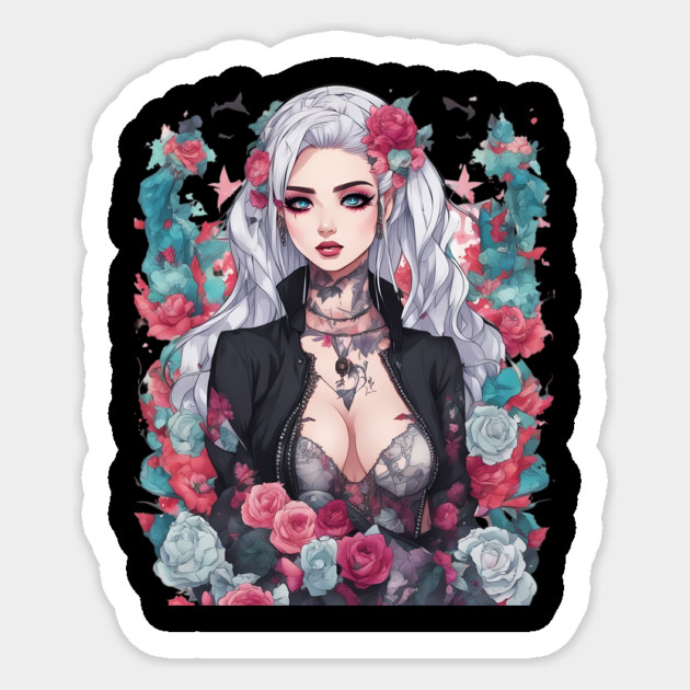 Darkness Within Life Emo Goth Anime Girl Sticker by animegirlnft