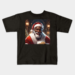 Santa Loves Milk And Cookies A Treat For Father Christmas Kids T-Shirt