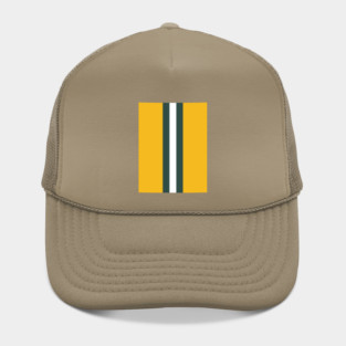 Retro American Football Stripes Green Bay Yellow, Green, White Hat
