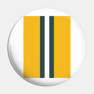 Retro American Football Stripes Green Bay Yellow, Green, White Pin