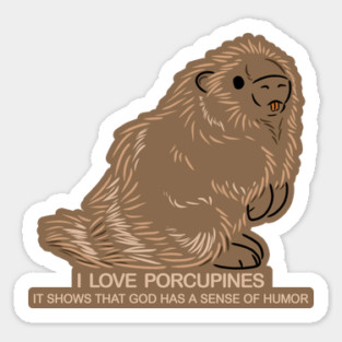 I Love Porcupines Sticker