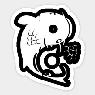 Yin Yang carp Sticker