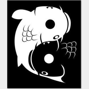 Yin Yang carp Posters and Art