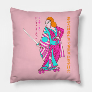 Pink Flamingo divine john waters Japanese drag queen kitsch T-Shirt Pillow