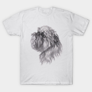 Brussels Griffon Dog Portrait Drawing T-Shirt