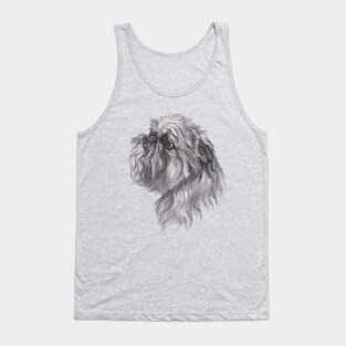 Brussels Griffon Dog Portrait Drawing Tank Top