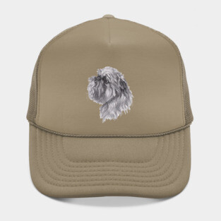 Brussels Griffon Dog Portrait Drawing Hat