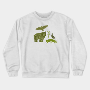 Forest Animals Woodcut Crewneck Sweatshirt