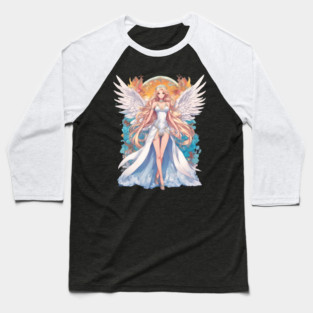 Heavenly Grace Anime Angel Girl Baseball T-Shirt