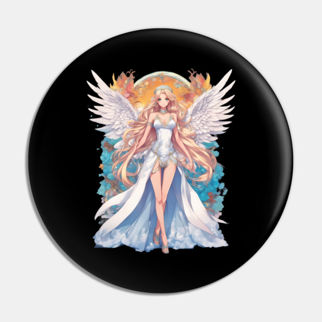 Heavenly Grace Anime Angel Girl Pin by animegirlnft