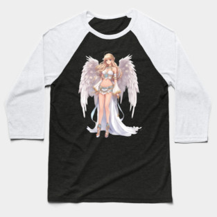 Heavenly Divine Anime Angel Goddess Baseball T-Shirt