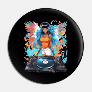 Rave Nation Techno Trance DJ Girl Pin