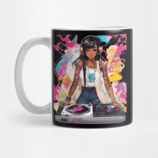 Pulsating Beats DJ Techno Raves Girl Mug