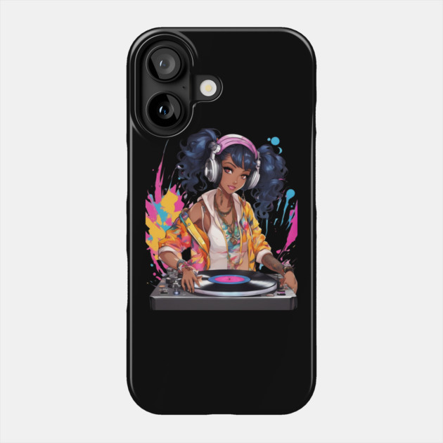 Euphoric Frequencies Trance Parties DJ Girl Phone Case by animegirlnft