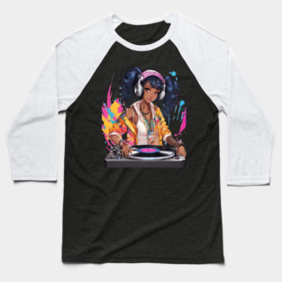 Euphoric Frequencies Trance Parties DJ Girl Baseball T-Shirt