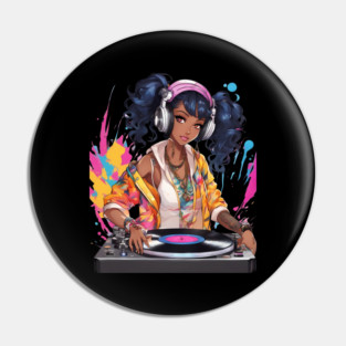 Euphoric Frequencies Trance Parties DJ Girl Pin