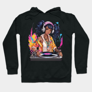 Euphoric Frequencies Trance Parties DJ Girl Hoodie