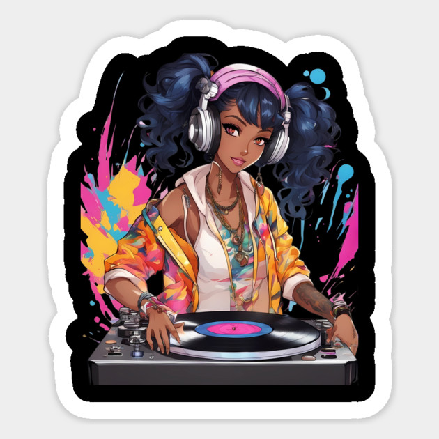 Euphoric Frequencies Trance Parties DJ Girl Sticker by animegirlnft