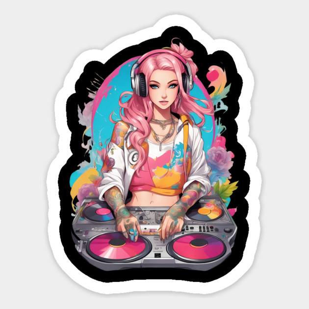 Underground Rave Party DJ Girl Magnet by animegirlnft