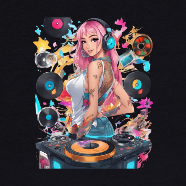 Djing TechnoRave Revolution Girl by animegirlnft
