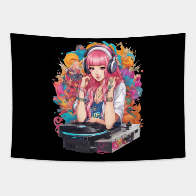 Beats BlissTechno Trance Rave DJ Tapestry by animegirlnft