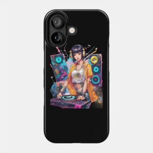 Rhythmic DJ Techno Trance Party Girl Phone Case