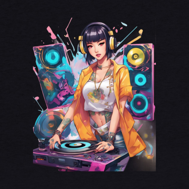 Rhythmic DJ Techno Trance Party Girl by animegirlnft