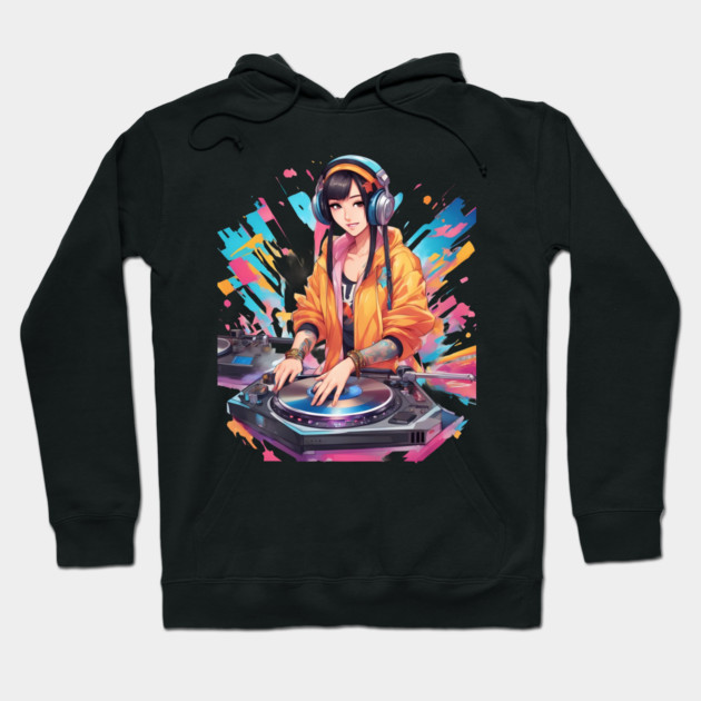 Bass Magic Techno Trance Raves DJ Hoodie by animegirlnft