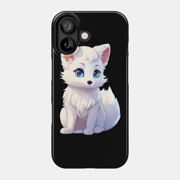 Playful Frosty Baby Arctic Fox Phone Case by animegirlnft