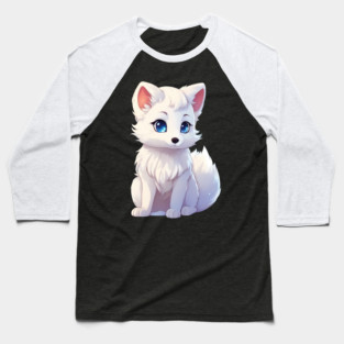 Playful Frosty Baby Arctic Fox Baseball T-Shirt