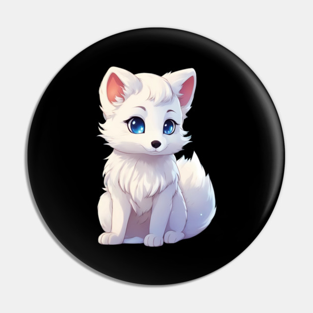 Playful Frosty Baby Arctic Fox Pin by animegirlnft