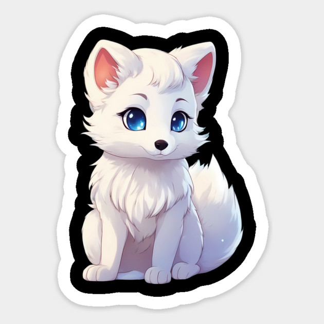 Playful Frosty Baby Arctic Fox Sticker by animegirlnft