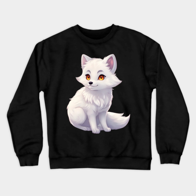 Paws Playtime Cute Baby Arctic Fox Crewneck Sweatshirt by animegirlnft