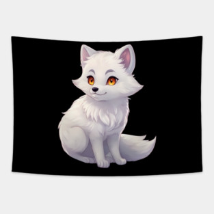 Paws Playtime Cute Baby Arctic Fox Tapestry