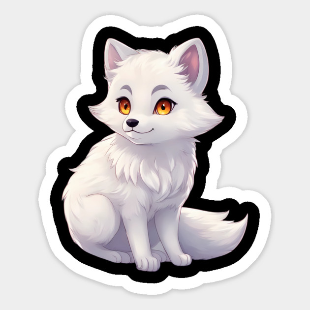 Paws Playtime Cute Baby Arctic Fox Magnet by animegirlnft