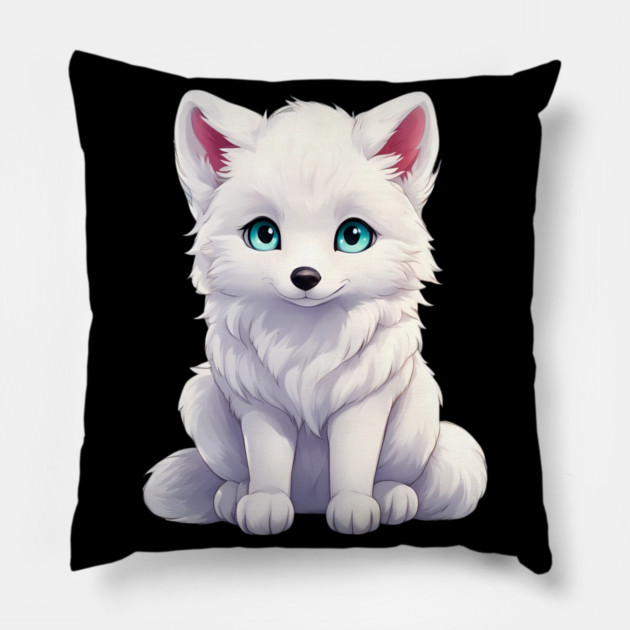 Snowy Snuggles Arctic Fox Pup Pillow by animegirlnft