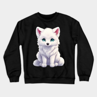 Snowy Snuggles Arctic Fox Pup Crewneck Sweatshirt