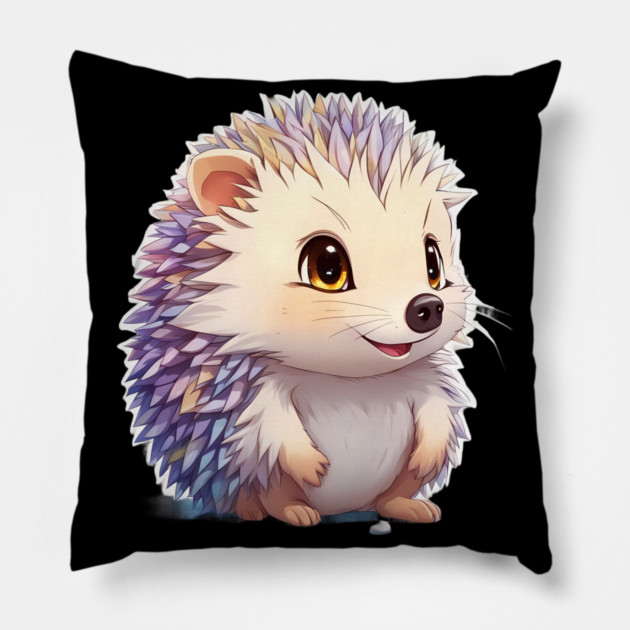 Spikes Smiles Heartwarming Baby Hedgehog Pillow by animegirlnft