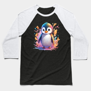 Baby Penguin Playtime Joy Baseball T-Shirt
