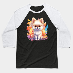 Fluffball Lovely Pomeranian Puppy Baseball T-Shirt