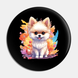 Fluffball Lovely Pomeranian Puppy Pin