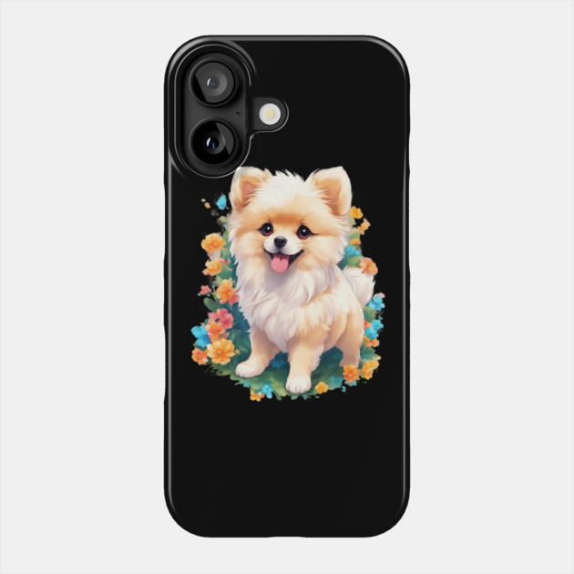 Pawsitively Adorable Baby Pomeranian Dog Phone Case by animegirlnft