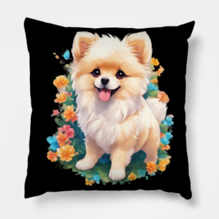 Pawsitively Adorable Baby Pomeranian Dog Pillow