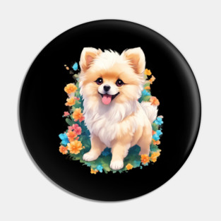 Pawsitively Adorable Baby Pomeranian Dog Pin
