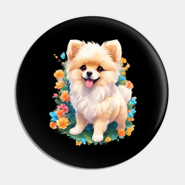 Pawsitively Adorable Baby Pomeranian Dog Pin by animegirlnft
