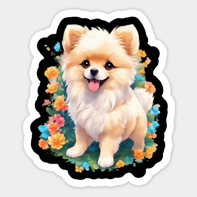 Pawsitively Adorable Baby Pomeranian Dog Magnet by animegirlnft