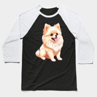 Fluffball Love Pomeranian Puppy Baseball T-Shirt