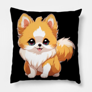 Pawsitively Adorable Anime Pomeranian Dog Pillow