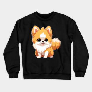 Pawsitively Adorable Anime Pomeranian Dog Crewneck Sweatshirt